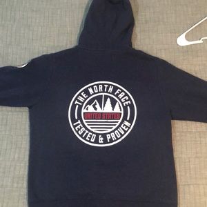 The North Face USA Navy blue sweatshirt.